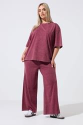LIMITED COLLECTION Plus Size Red Acid wash Trousers | Yours Clothing 3