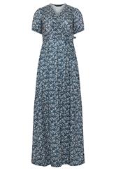 M&Co Navy Blue Ditsy Floral Print Wrap Dress