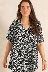 EVANS Plus Size Black Floral Pleat Front Top | Evans  3