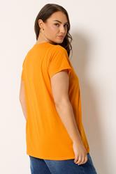 YOURS Plus Size Orange Core Basic T-Shirt | Yours Clothing 2