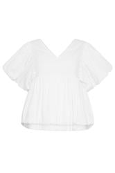 PixieGirl Petite White Cotton Puff Sleeve Top