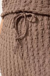 YOURS Plus Size Brown Bubble Textured Wide Leg Trousers | Yours Clothing 4