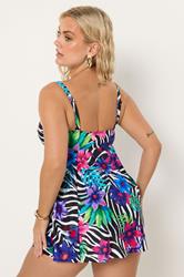 YOURS Plus Size Black Zebra Print Tankini Top | Yours Clothing 6