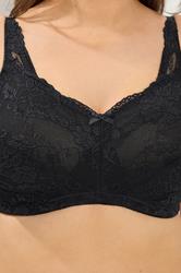 YOURS Plus Size Black Lace Non-Padded Non-Wired Full Cup Bra | Yours Clothing 4