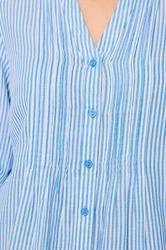 YOURS Plus Size Blue Stripe Pintuck Shirt | Yours Clothing 5