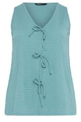 YOURS Curve Light Blue Textured Bow Waistcoat
