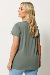 YOURS Plus Size Sage Green Core T-Shirt | Yours Clothing 2