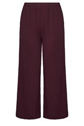 YOURS Curve Burgundy Red Bubble Texture Wide Leg Trousers