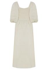 M&Co Petite Neutral Short Sleeve Embroidered Trim Maxi Dress | M&Co 2