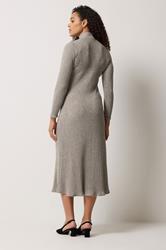 M&Co Natural Brown Soft Touch Fit & Flare Dress 2