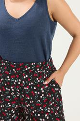 YOURS Plus Size Black Cherry Print Shorts | Yours Clothing 4