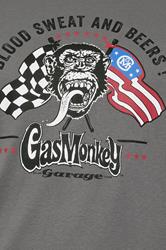 D555 Big & Tall Grey Gas Monkey Graphic Print T-Shirt | BadRhino 5
