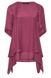 EVANS Plus Size Berry Red Double Layer Blouse | Evans 1