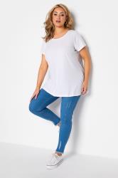 Yours for Good Curve Light Blue Cat Scratch Stretch Jenny Jeggings -  Women's : : Fashion