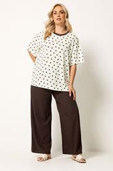 YOURS Plus Size White Spot Oversized T-Shirt | Yours Clothing 1