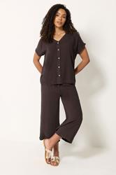 M&Co Set Chocolate Brown Soft Touch Top & Trousers | M&Co 3
