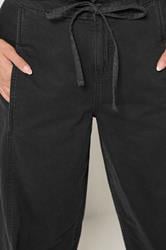 YOURS Plus Size Washed Black Crop Barrel Jeans | Yours Clothing 4