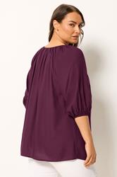 YOURS Plus Size Purple Button Through Top | Yours Clothing 2