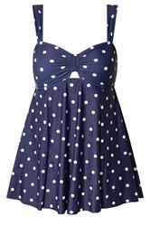 YOURS Plus Size Navy Blue Polka Dot Swimdress | Yours Clothing 5