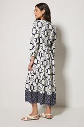 M&Co White Geometric Print Tiered Maxi Dress| M&Co 2