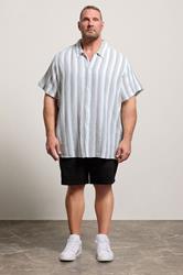 JACK & JONES Big & Tall Navy Blue Striped Shirt | BadRhino 1