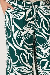 YOURS Plus Size Teal Green Floral Wide Leg Trousers | Yours Clothing 4