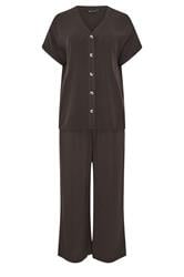 M&Co Set Chocolate Brown Soft Touch Top & Trousers | M&Co 5