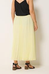 YOURS Plus Size Yellow Pleated Skirt | Yours Clothing 4