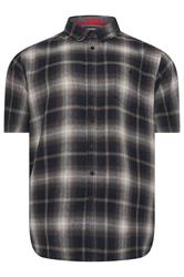 D555 Big & Tall Black Check Pocket Short Sleeve Shirt | BadRhino 2