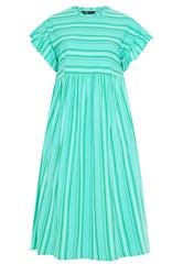 YOURS Curve Green Stripe Frill Sleeve Dress