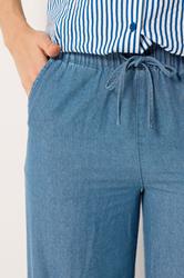 LTS Tall Women's Blue Washed Pull On Wide Leg Jeans | Long Tall Sally 4