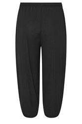 YOURS Plus Size Black Crinkle Barrel Trousers | Yours Clothing 6
