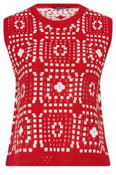LIMITED COLLECTION Plus Size Red Knitted Crochet Vest | Yours Clothing 5