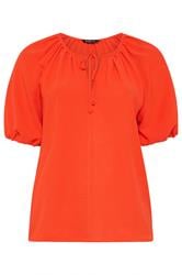 YOURS Curve Orange Balloon Sleeve Blouse