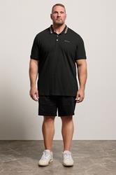 Ben Sherman Big & Tall Black Pique Polo Shirt | BadRhino 1