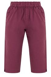 YOURS Curve Cherry Red Cropped Trousers | Yours Clothing 5