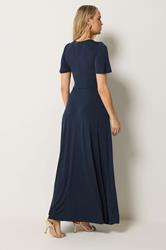 LTS Tall Women's Navy Blue Twist Front Maxi Dress | Long Tall Sally 2