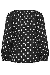 YOURS Plus Size Black Polka Dot Print Blouse | Yours Clothing 7
