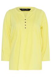 M&Co Yellow Cotton Henley Top