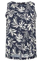M&Co Navy Blue Abstract Floral Linen Vest Top | M&Co 6
