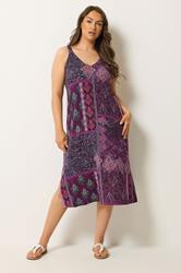 YOURS Plus Size Purple Paisley Throw On Dress | Yours Clothing 3