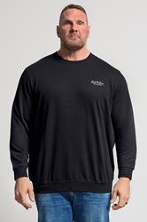 JACK & JONES Big & Tall Black Printed Crew Neck Sweatshirt | BadRhino 3