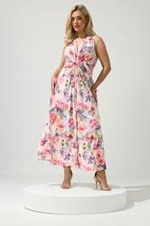 YOURS LONDON Plus Size White Tropic Knot Detail Dress | Yours Clothing 3