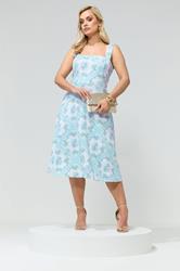 YOURS LONDON Plus Size Light Blue Floral Skater Dress | Yours Clothing 3