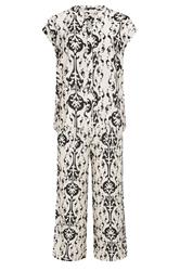 EVANS Plus Size Set White Abstract Print Blouse & Trouser | Evans 7