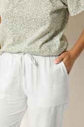 M&Co Petite White Linen Cropped Trousers | M&Co 4