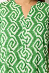 YOURS Plus Size Green Ikat Geometric Pleat Front Dress | Yours Clothing 4