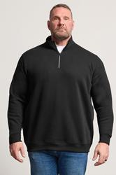 BadRhino Big & Tall Black Quarter Zip Sweatshirt | BadRhino 1