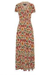 LTS Tall Maxikleid in Orange mit Blumenmuster