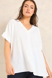EVANS Plus Size White Short Sleeve Woven Blouse | Evans 1